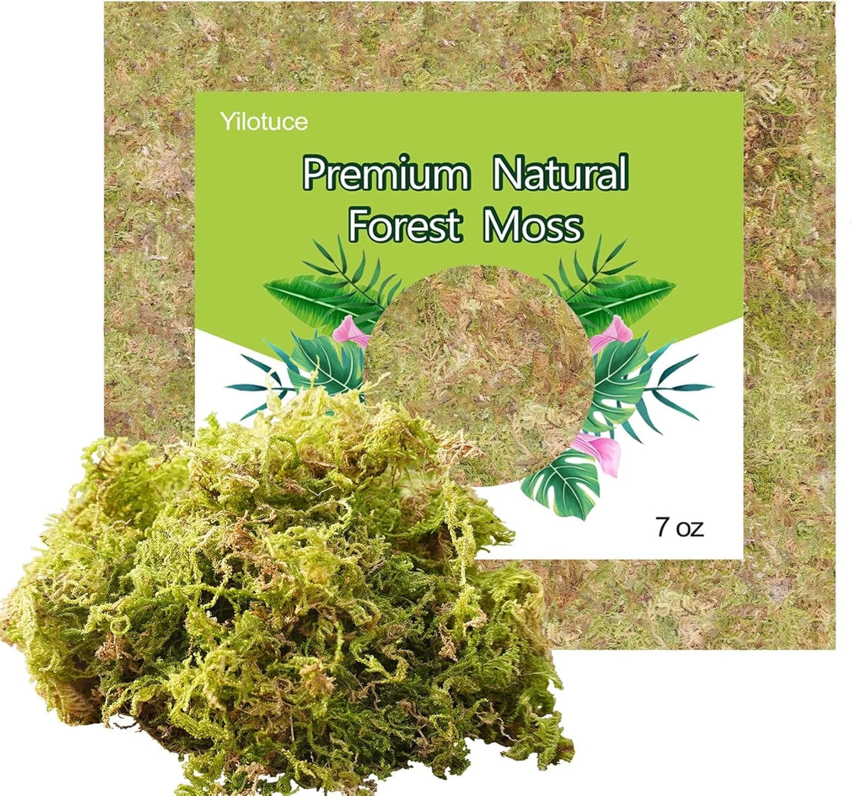 Natural Orchid Moss - 7 Oz Soilless Potting Soil for Potted Plants - Ideal for Seedlings and Orchids - Organic, Eco-Friendly