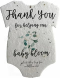 Wildflower Seed Paper Set of 12 Eco-Friendly Plantable Baby Bodysuits - Cotton, Nature-Inspired, Sustainable Gifts