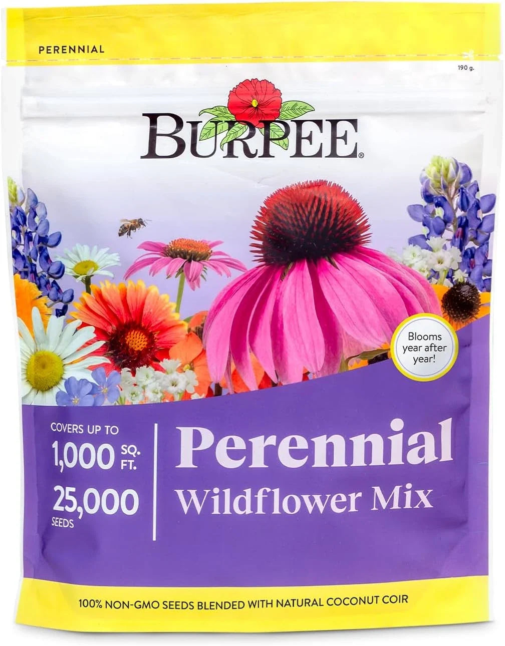 Wildflower Seeds Bulk 25,000 Count, 18 Varieties Non-GMO Pollinator Mix, Flower Garden Seeds