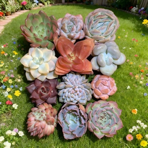 Mixed Succulent Plants Assortment 12 pcs - Bare Root Soilless Variety, Ideal for Home Decor, Weddings, and DIY Arrangements